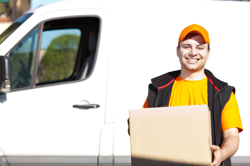 Young delivery man portrait